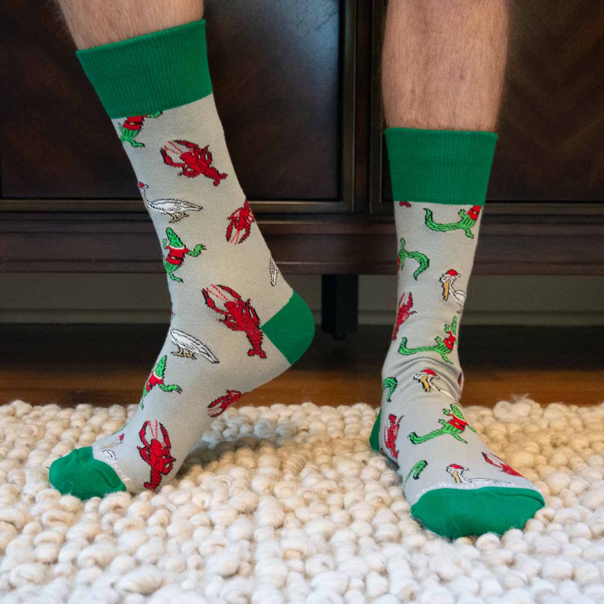 Men's Cajun Christmas Socks - Ascension Golf Carts, LLC