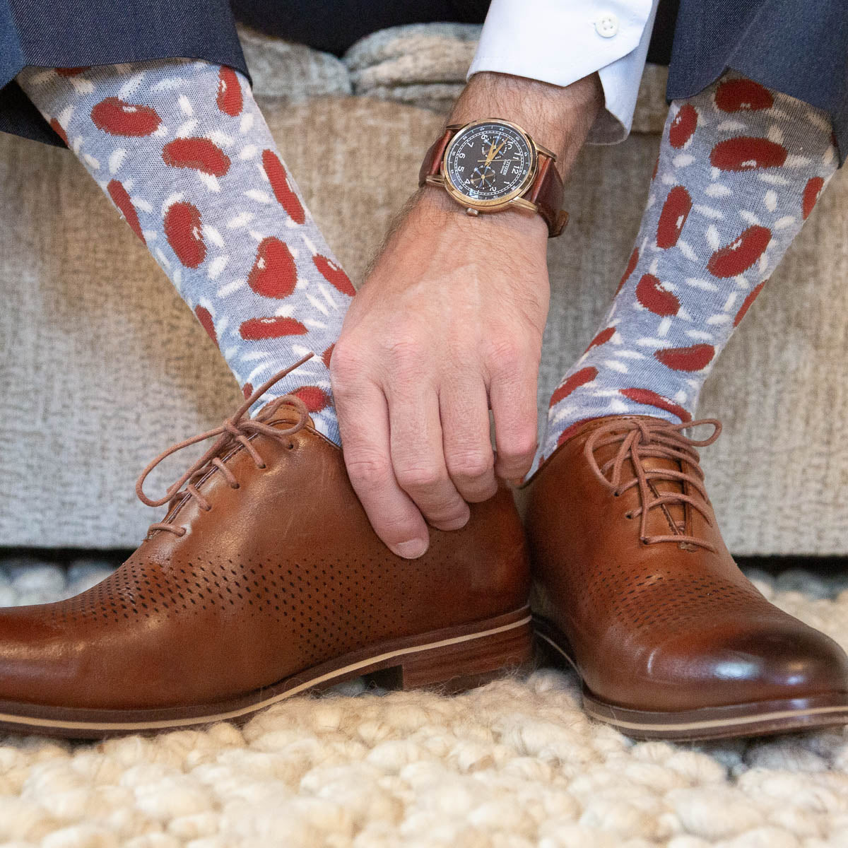 Men's Red Beans and Rice Socks - Ascension Golf Carts, LLC