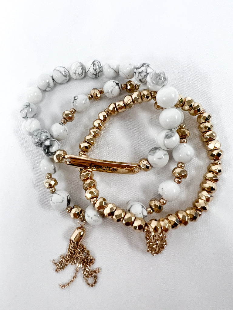 Soul Stacks Breathe White Howlite Bracelets