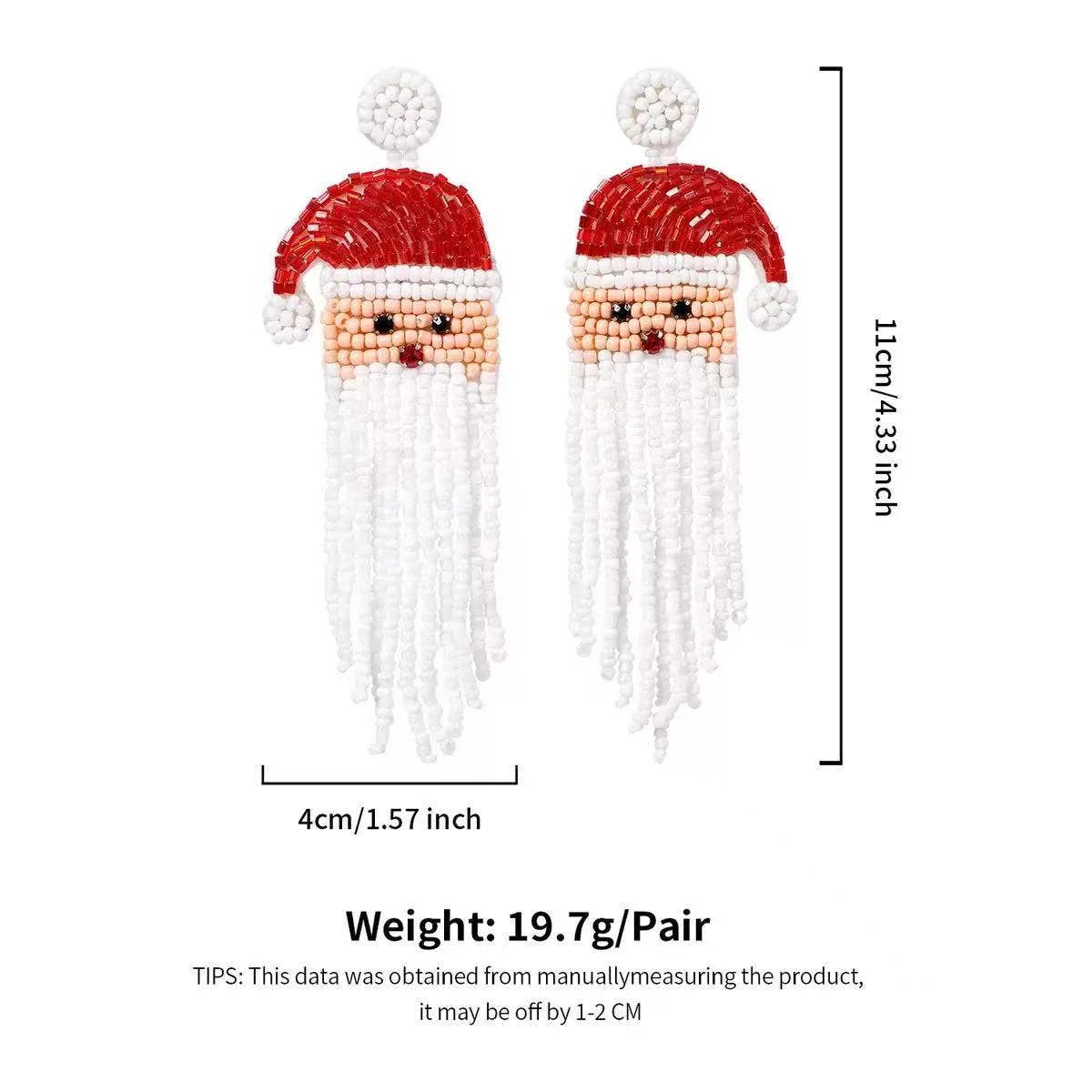 Beaded Santa Earrings