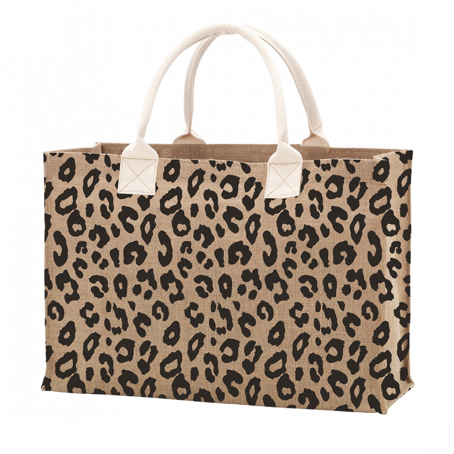 VIV & LOU - Leopard Burlap Tote