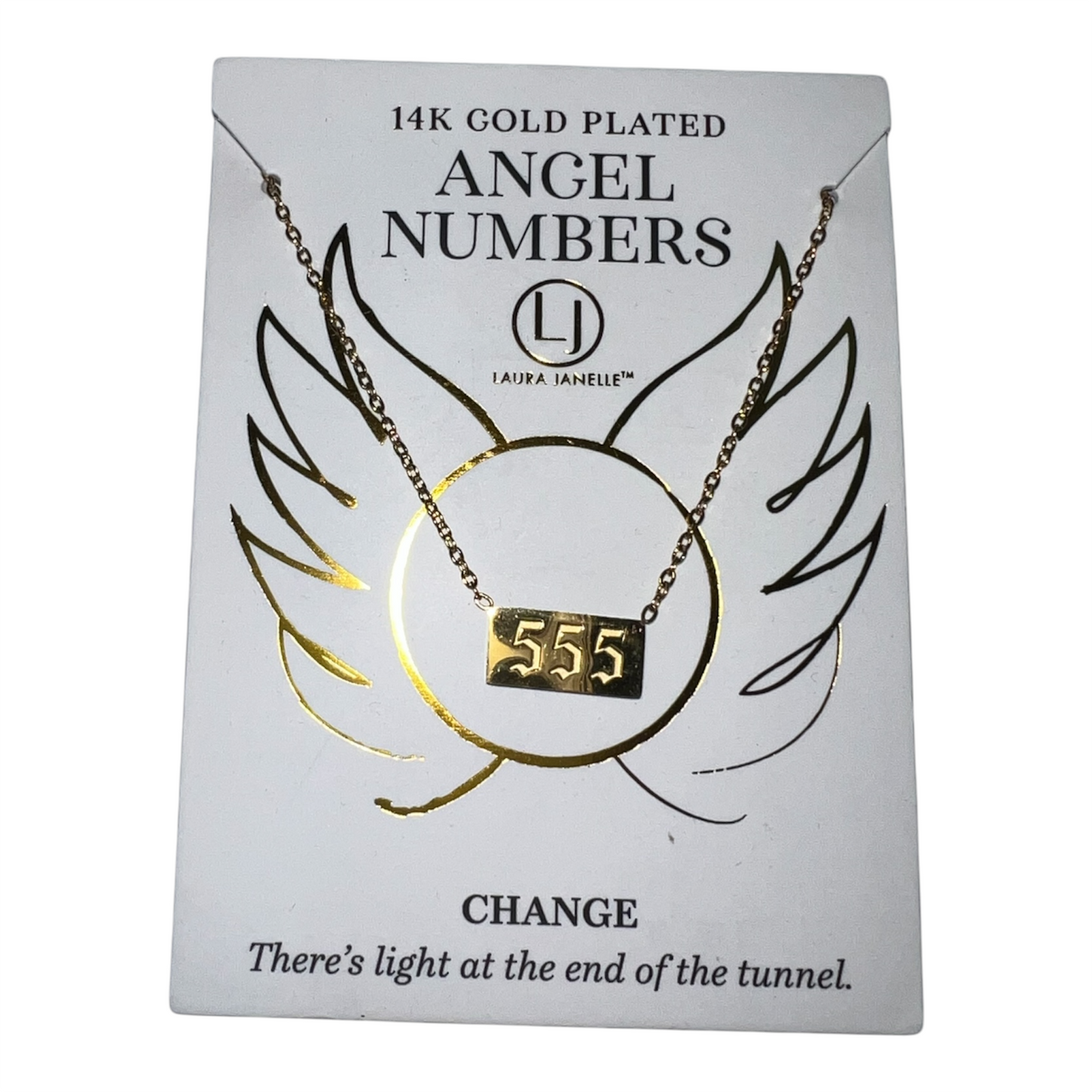 Gold 555 Angel Number Necklace