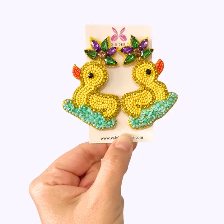 Krewe of Muses Rubber Duck Float Earrings