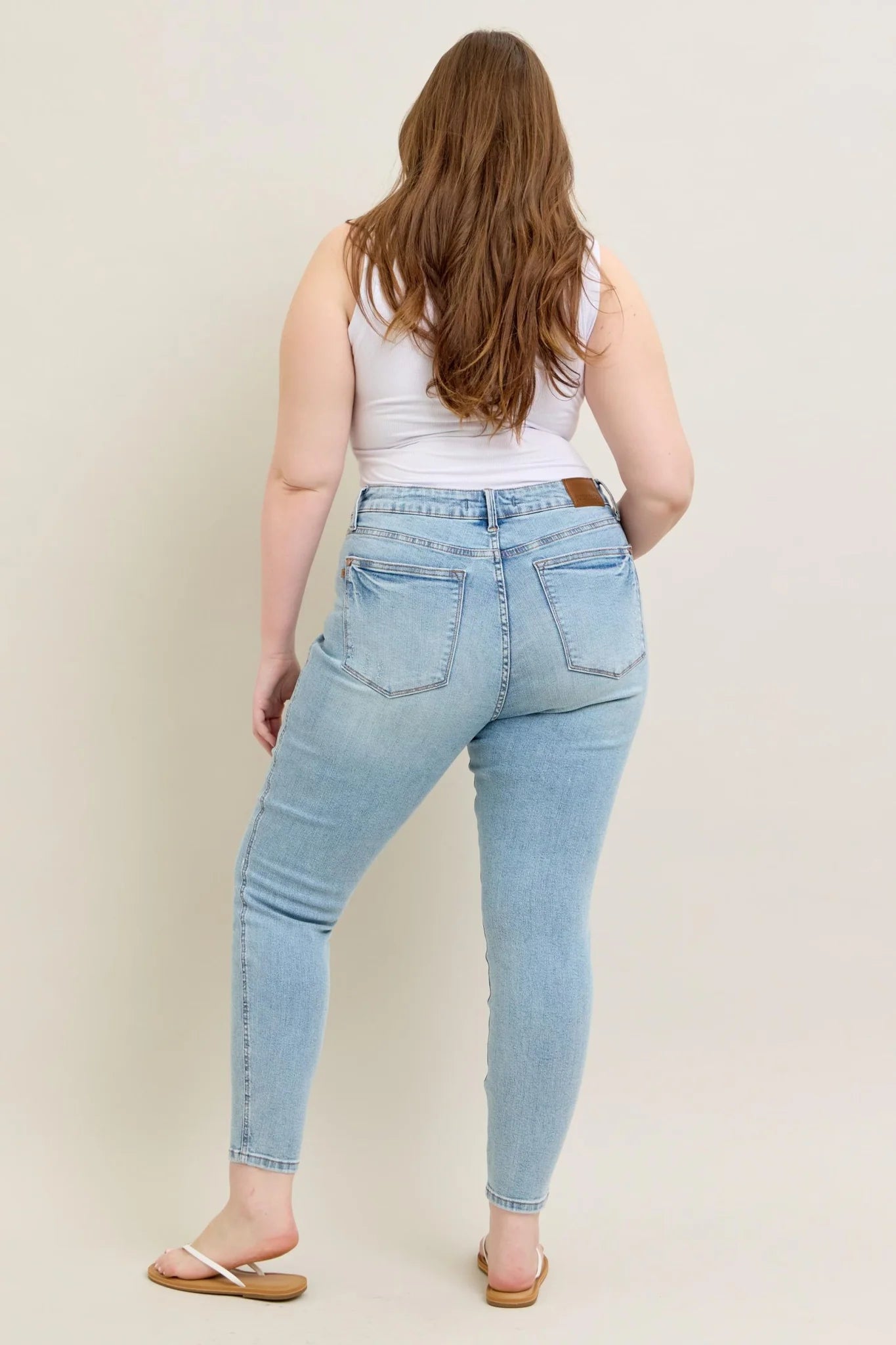 Judy Blue Mid-Rise Tummy Control Vintage Wash Light Skinny Jeans (Plus)