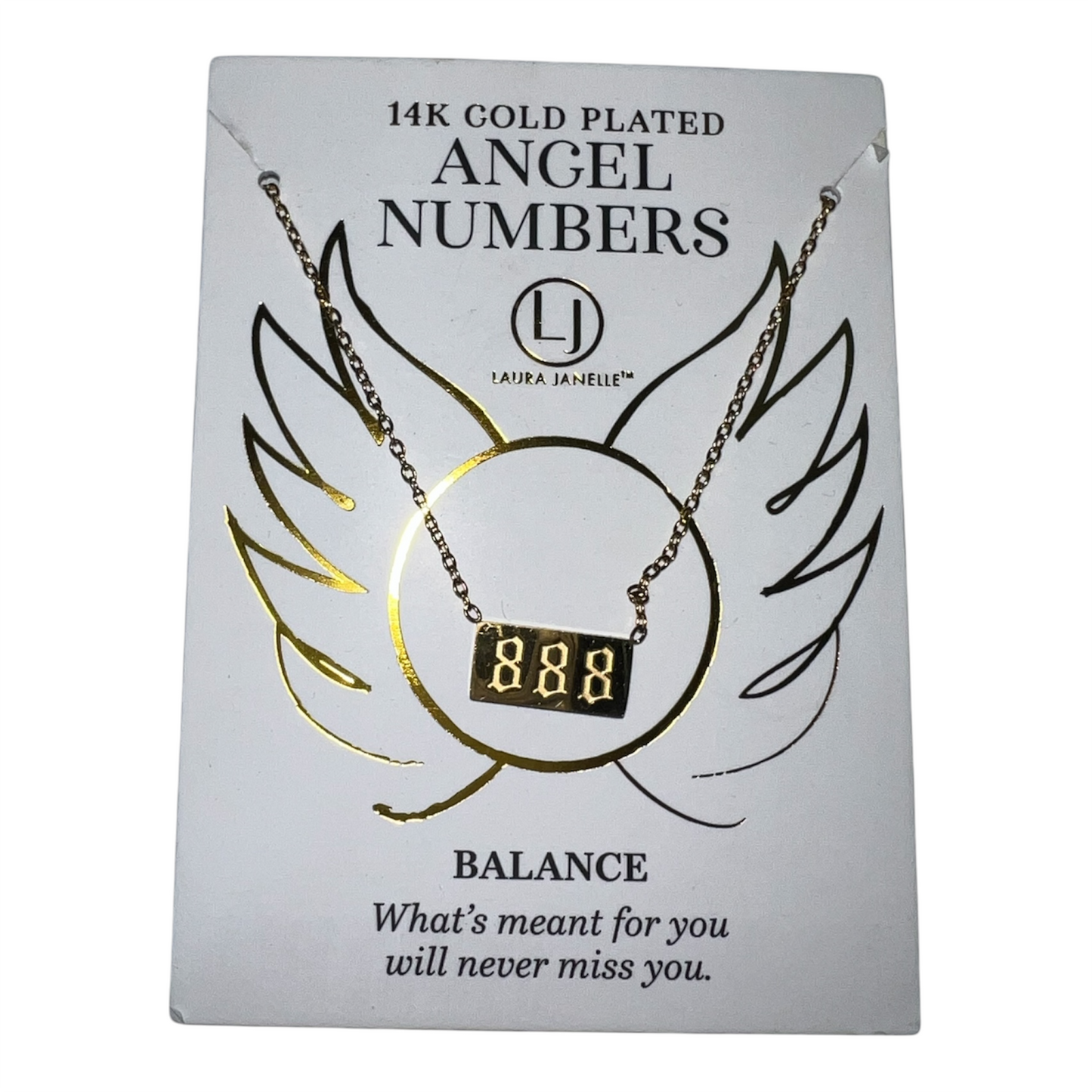 Gold 888 Angel Number Necklace