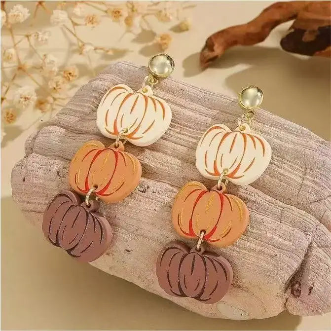 Stackable Pumpkin Fall Earrings