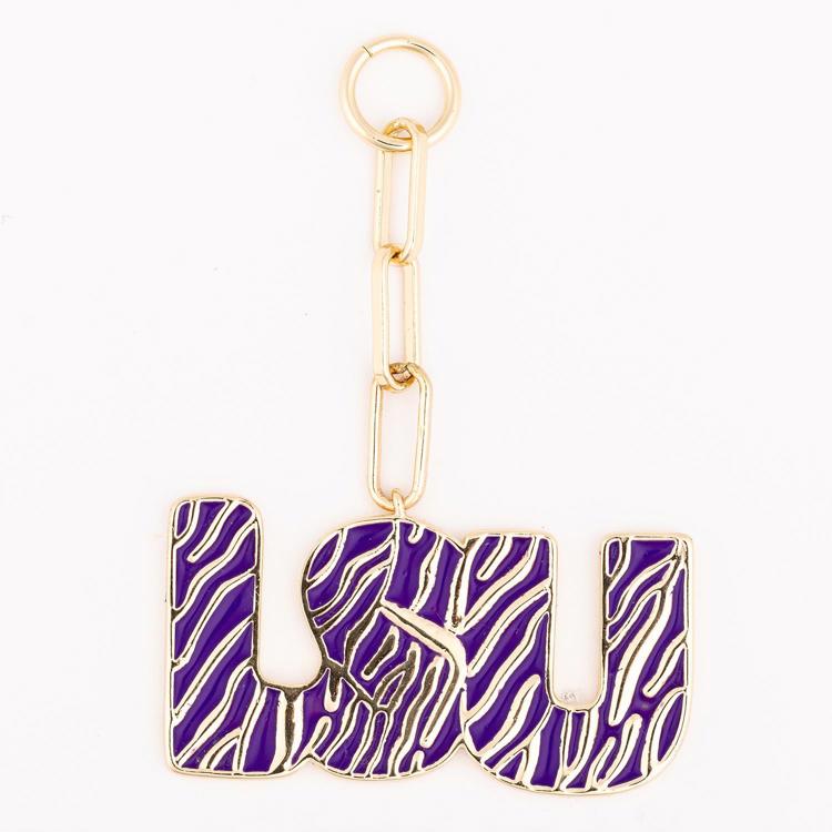 MM - Bag Charm LSU Tiger Stripe