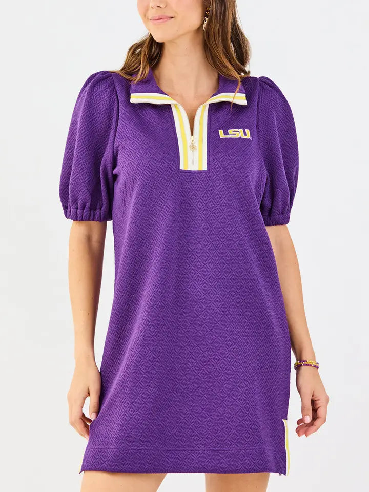 lsu dresses for ladies MS Princess A-Line Boho Lace 2300-35LDJ-Light Blue Color:Deep Green Multi The relaxed tee dress