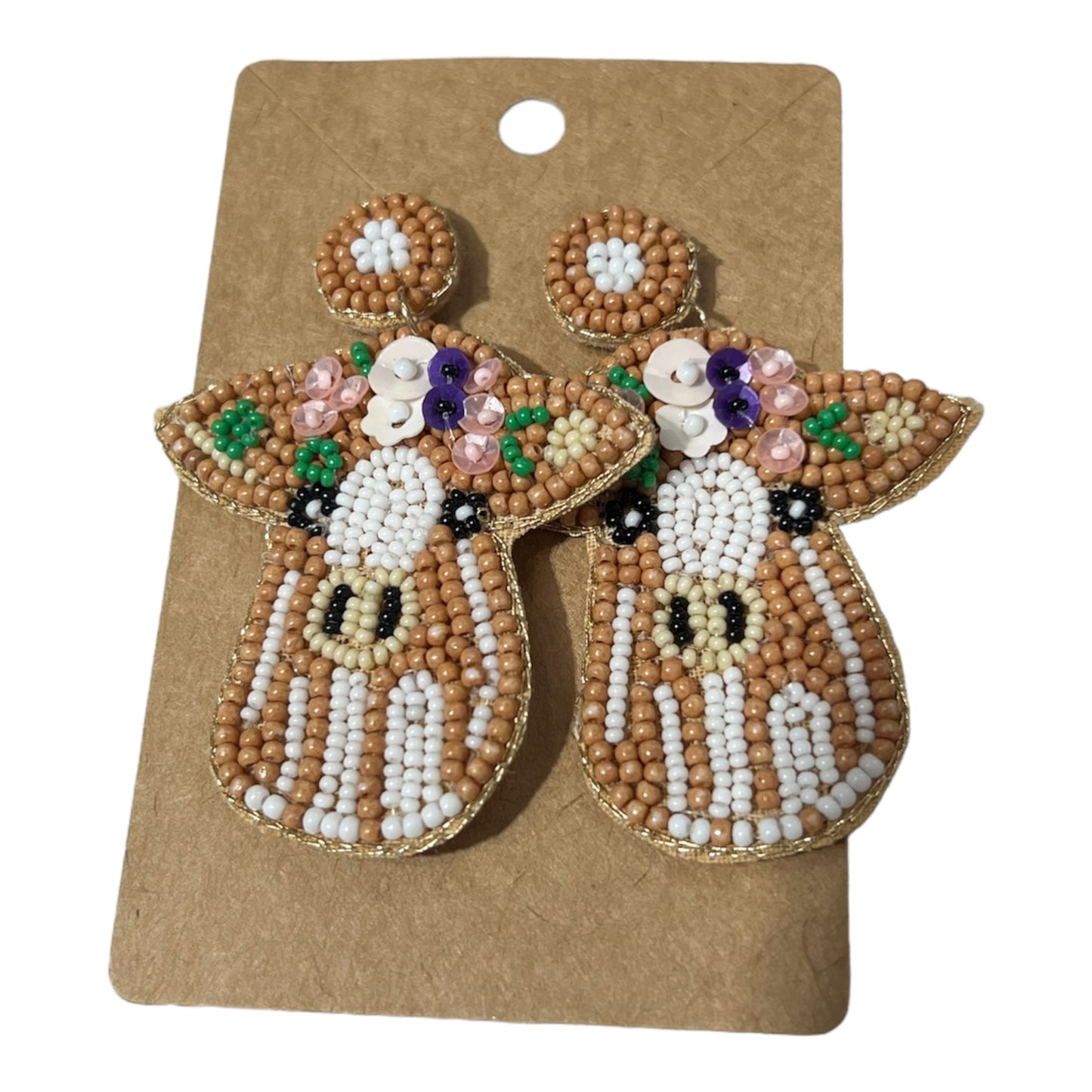 Cow Beaded Earrings