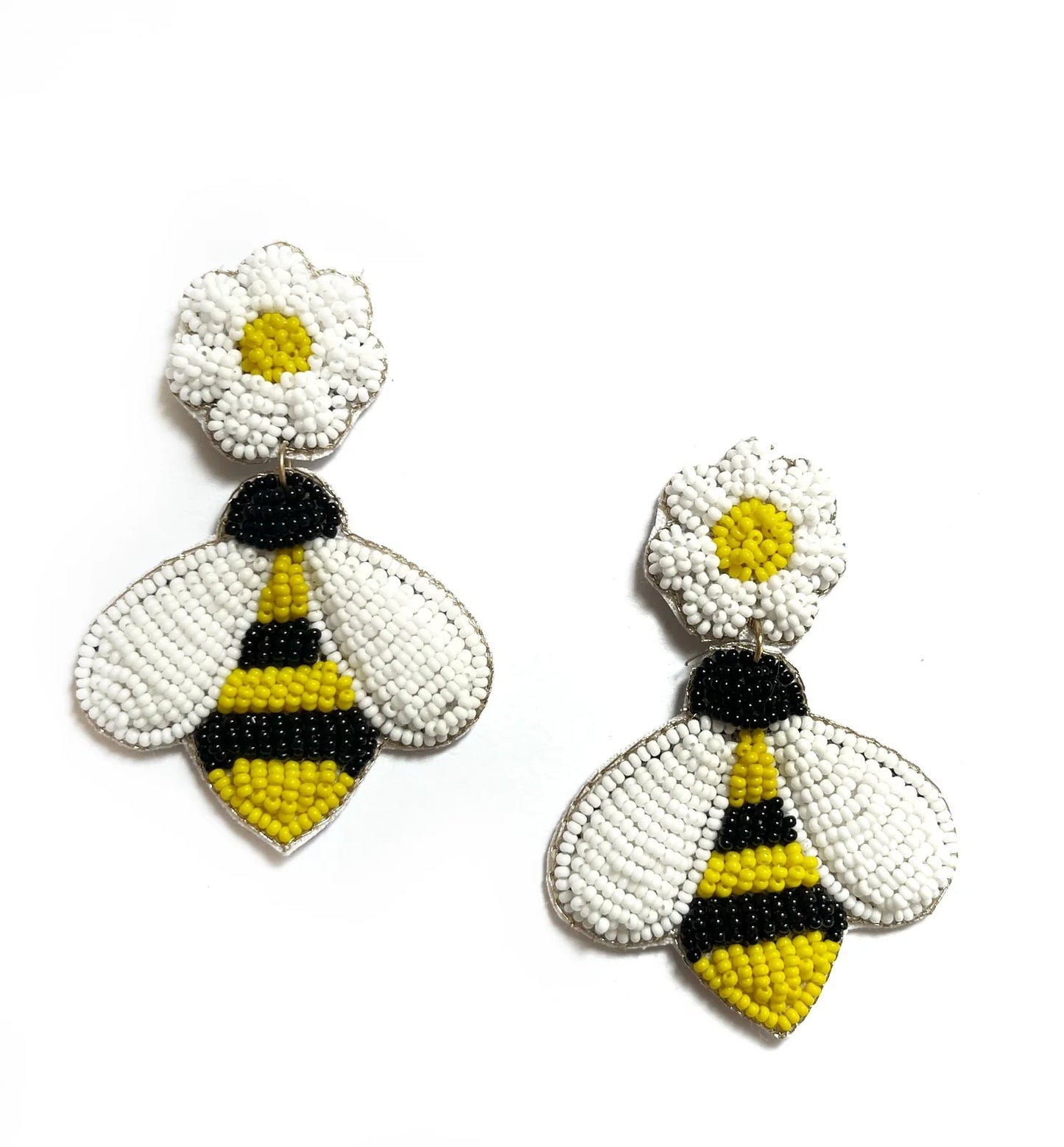 Beaded Bee Earrings