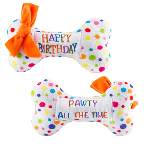 Small Happy Birthday Bone Plush Toy - Ascension Golf Carts, LLC