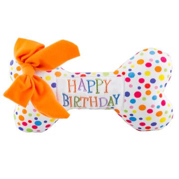 Small Happy Birthday Bone Plush Toy - Ascension Golf Carts, LLC