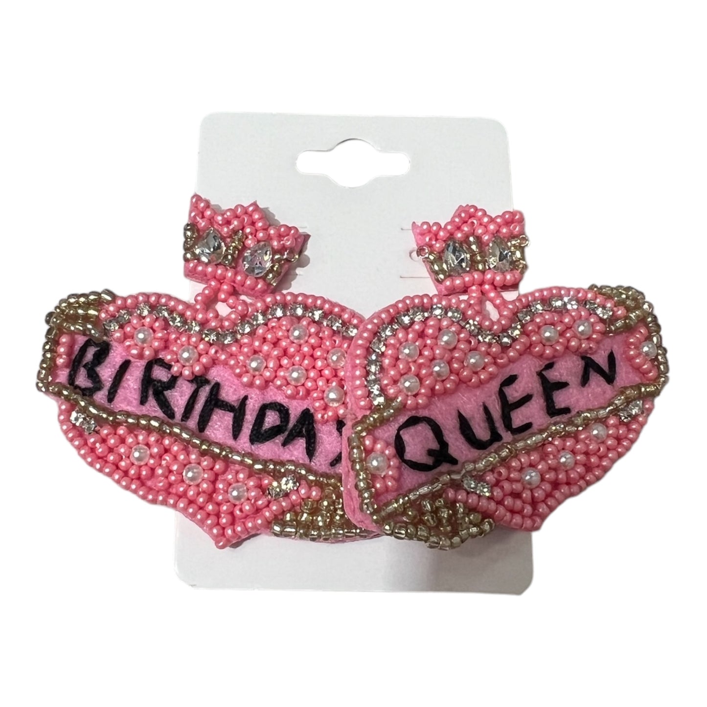 Birthday Queen Beaded Earrings