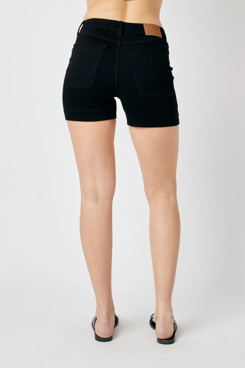 Judy Blue High Waist Button Fly Trouser Shorts - Ascension Golf Carts, LLC