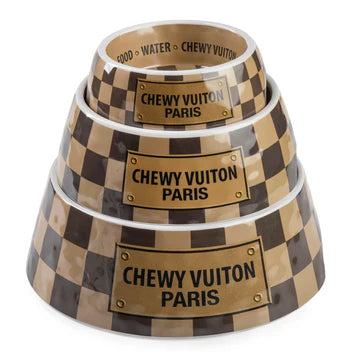 Large Checker Chewy Vuiton Bowl - Ascension Golf Carts, LLC