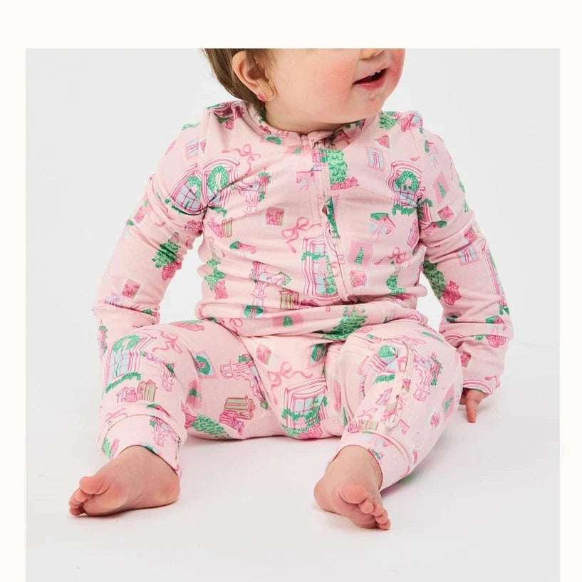 MS - Charlotte Baby Onesie PJ - Christmas Cottage