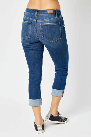 Judy Blue Mid-Rise Vintage Cuffed Capri - Ascension Golf Carts, LLC