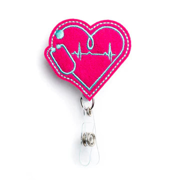 EKG Heart Badge Reel - Ascension Golf Carts, LLC