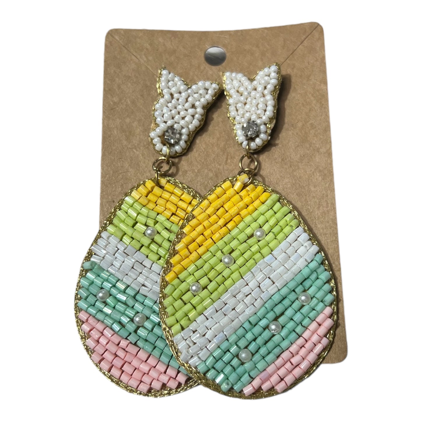 Easter Egg Beaded Earrings