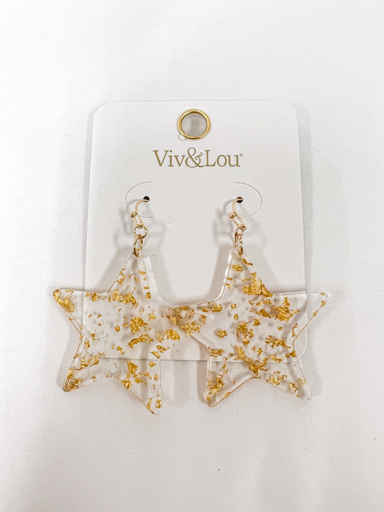 Gold Fleck Star Earrings - Ascension Golf Carts, LLC