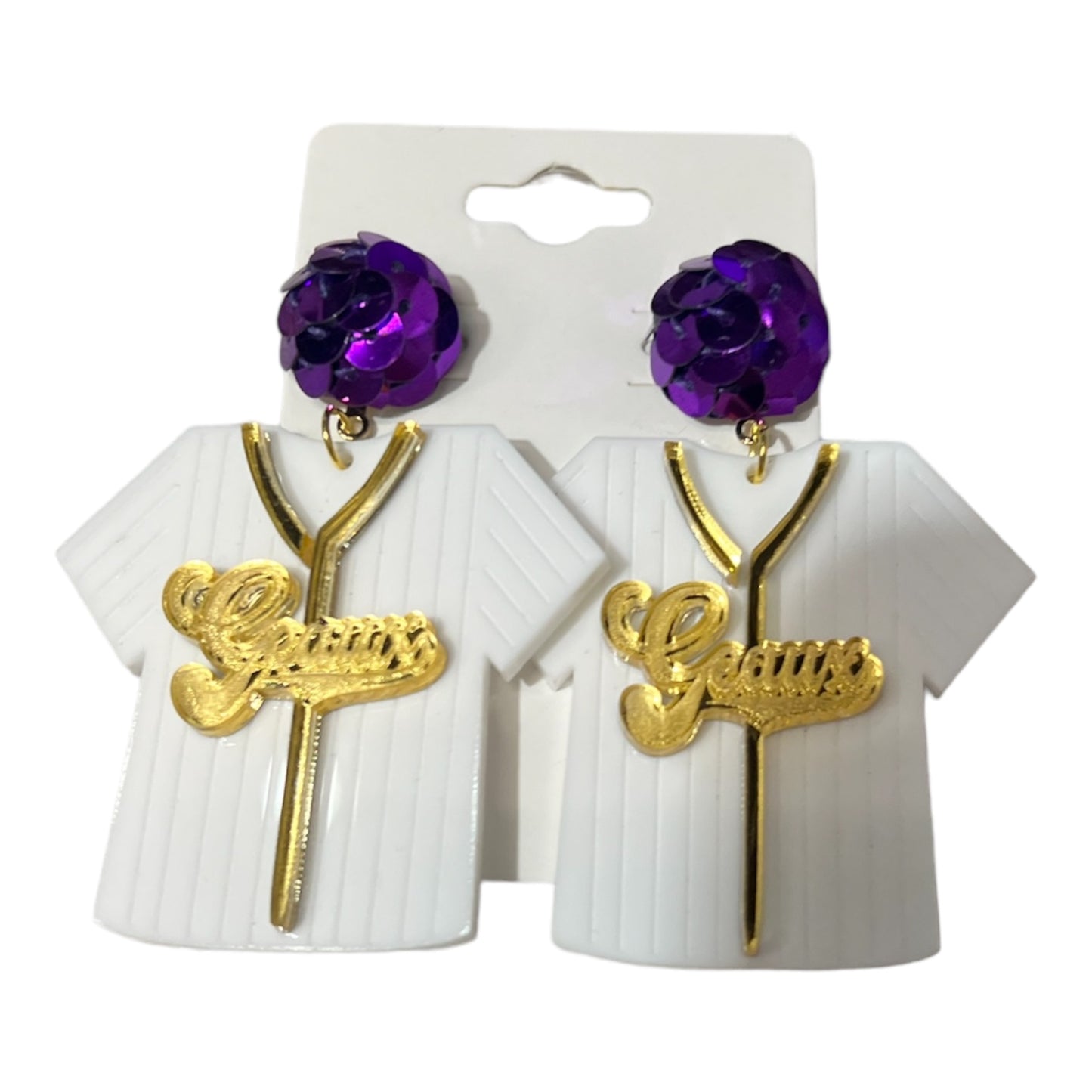 Geaux Baseball Jersey Acrylic Earrings