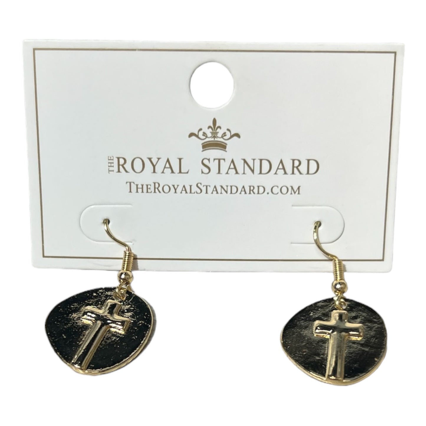 Gold Ascension Cross Earrings