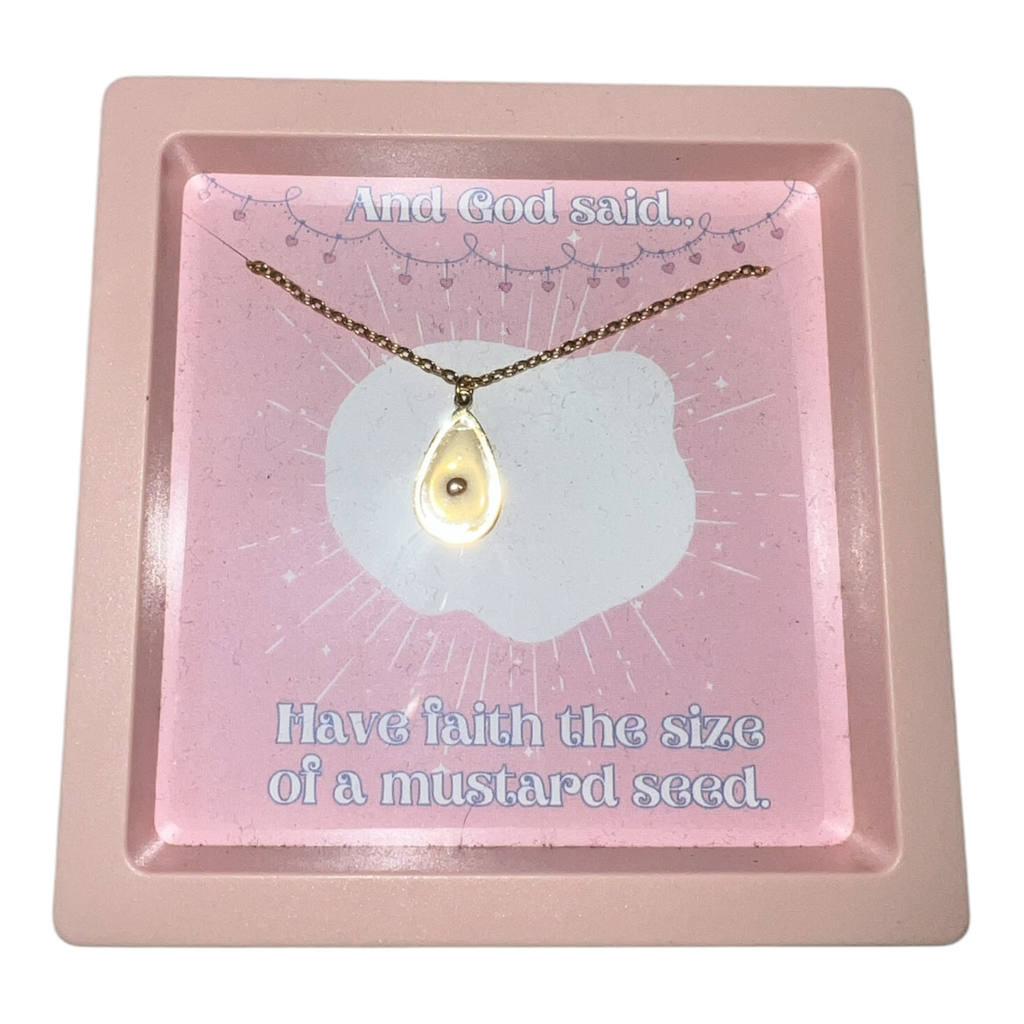 Gold Bar w/ Mustard Seed Necklace