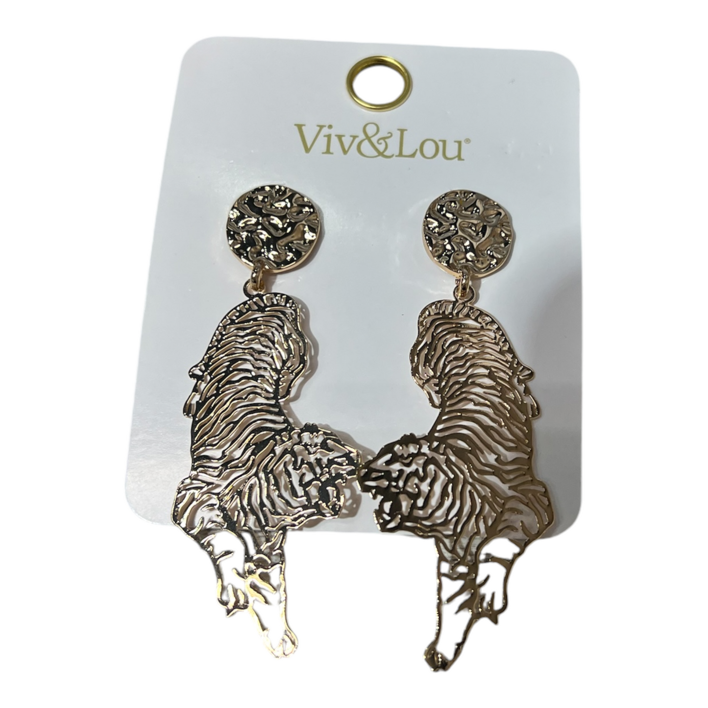 Gold Tiger Earrings