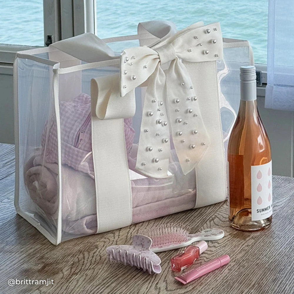 Case-Mate : Ivory Pearl Bow Jelly Tote