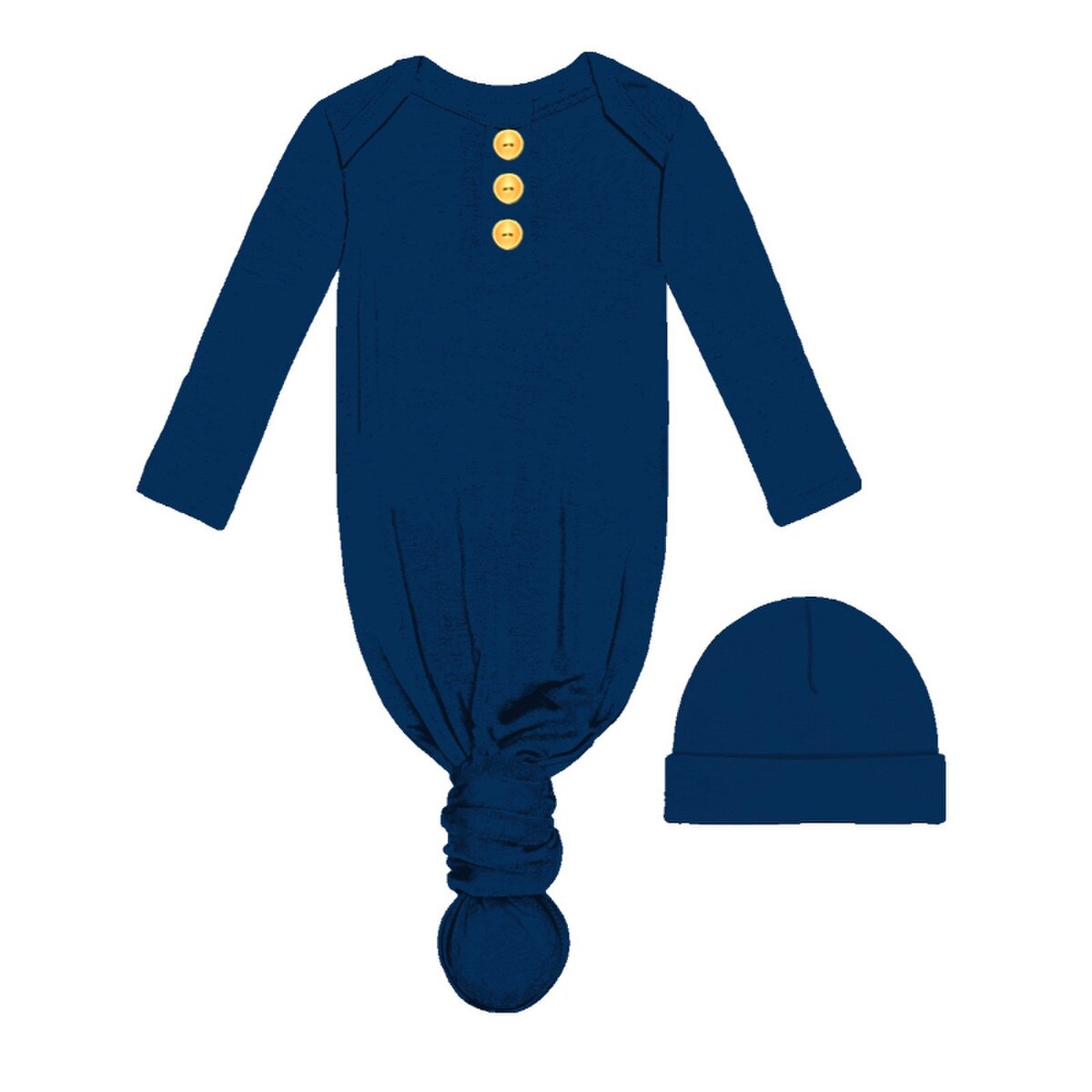 Deep Sea Baby Gown and Beanie Set