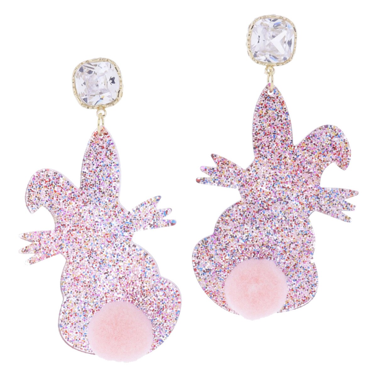 Acrylic Glitter Bunny Earrings