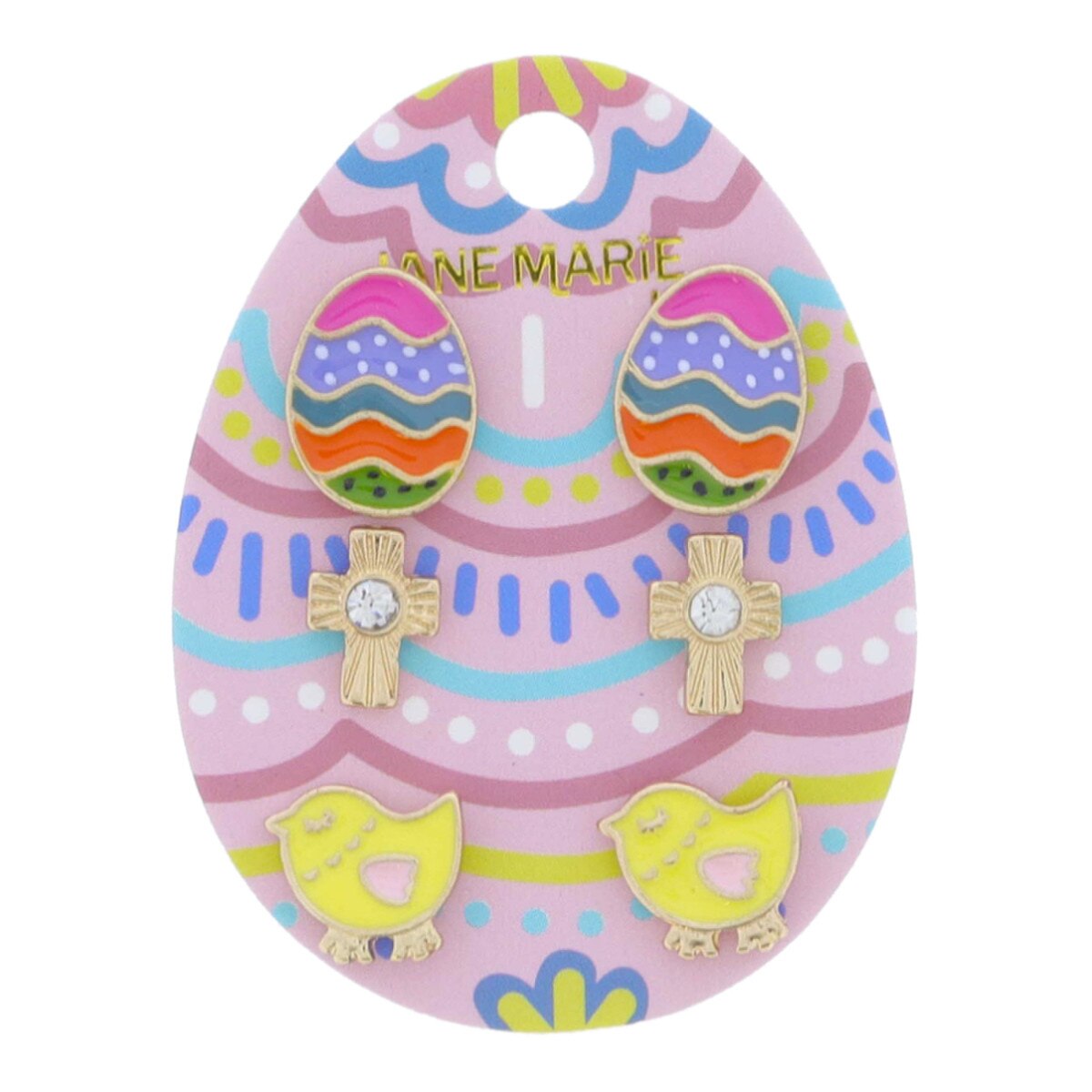 Trio Stud Set with Multi Easter Egg