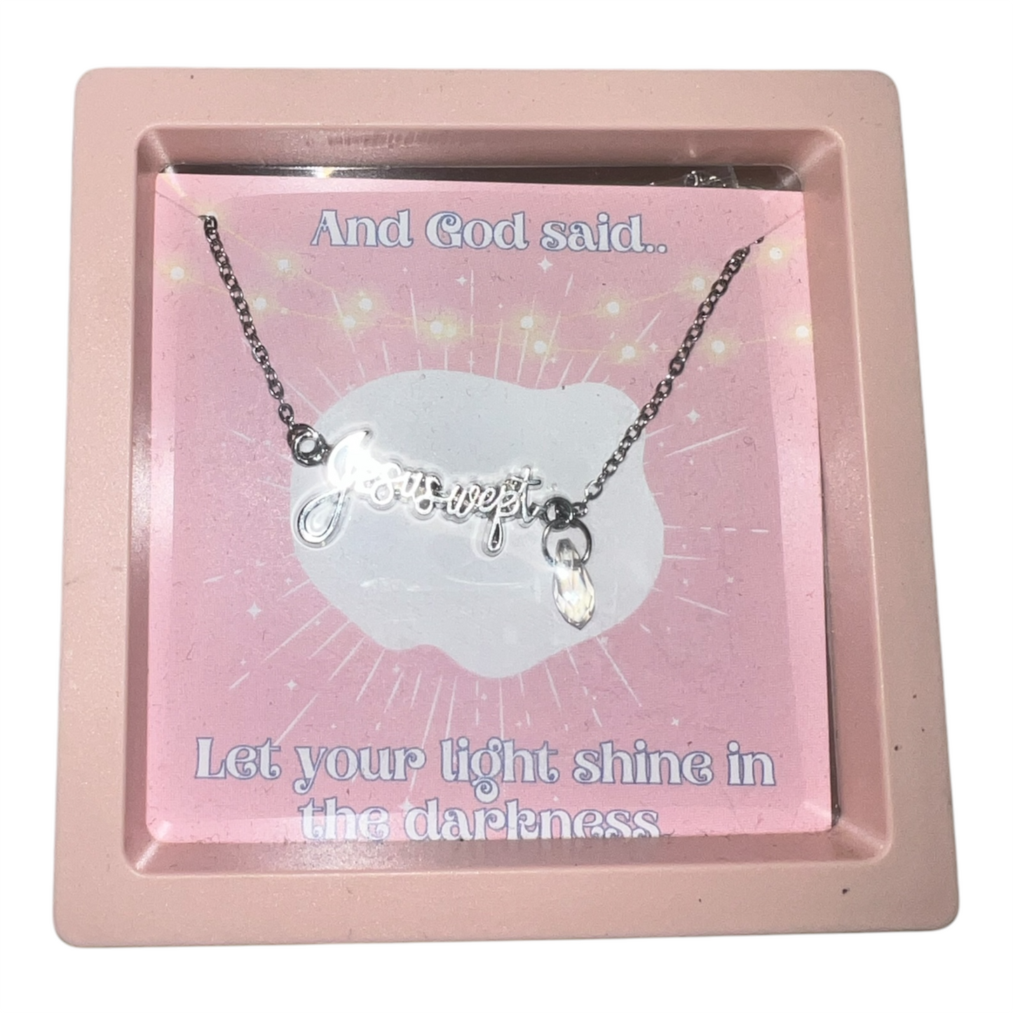 Silver Jesus Wept Necklace