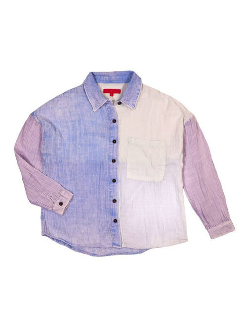 Button Down Light Blue Color Block Shirt - Ascension Golf Carts, LLC