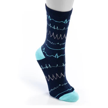 Navy Cardiac Rhythm Socks - Ascension Golf Carts, LLC