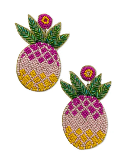 Pineapple Beaded Earrings