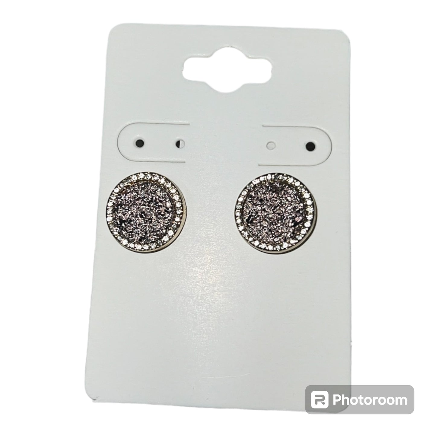 Pink Stone Stud Earrings