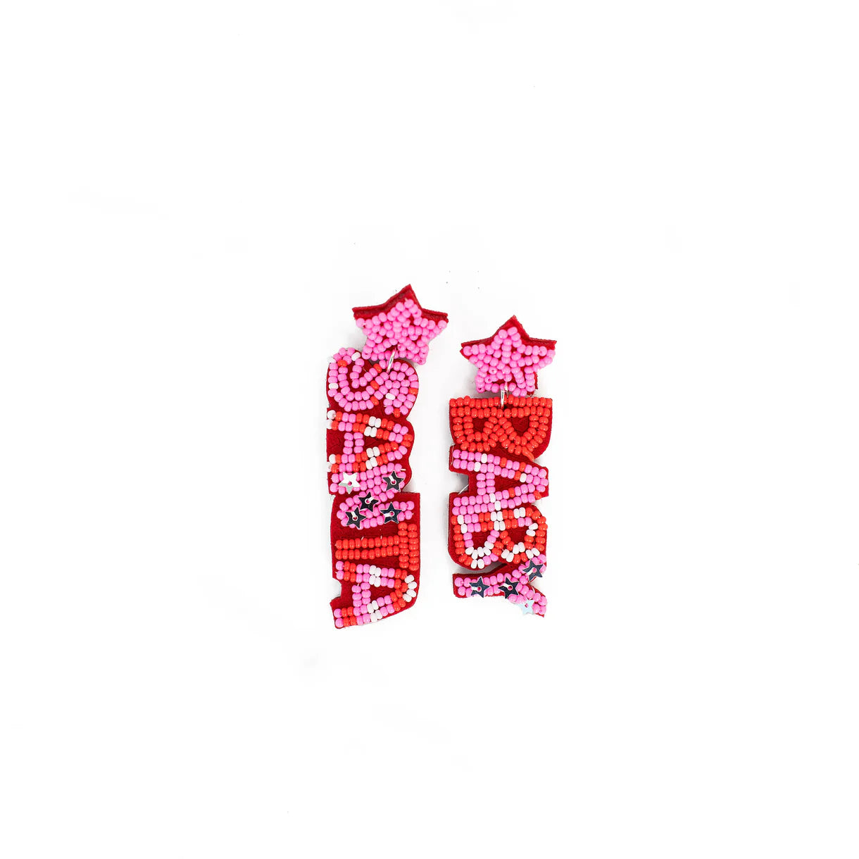 Hot Pink "Santa Baby" Beaded Earrings
