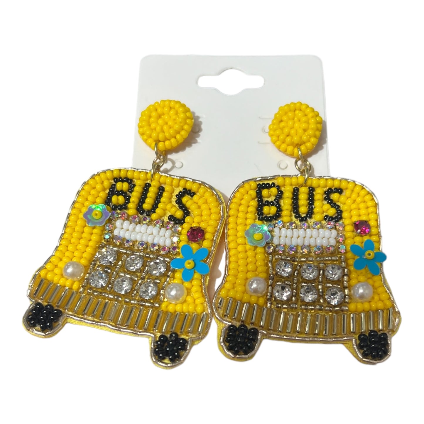 School Bus Beaded Earrings