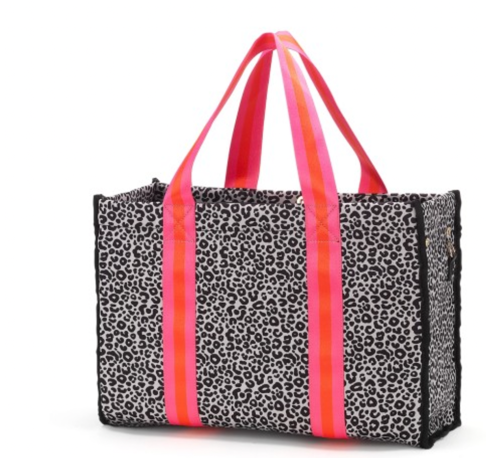 Hot Pink & Coral Leopard Neoprene Tote - Ascension Golf Carts, LLC
