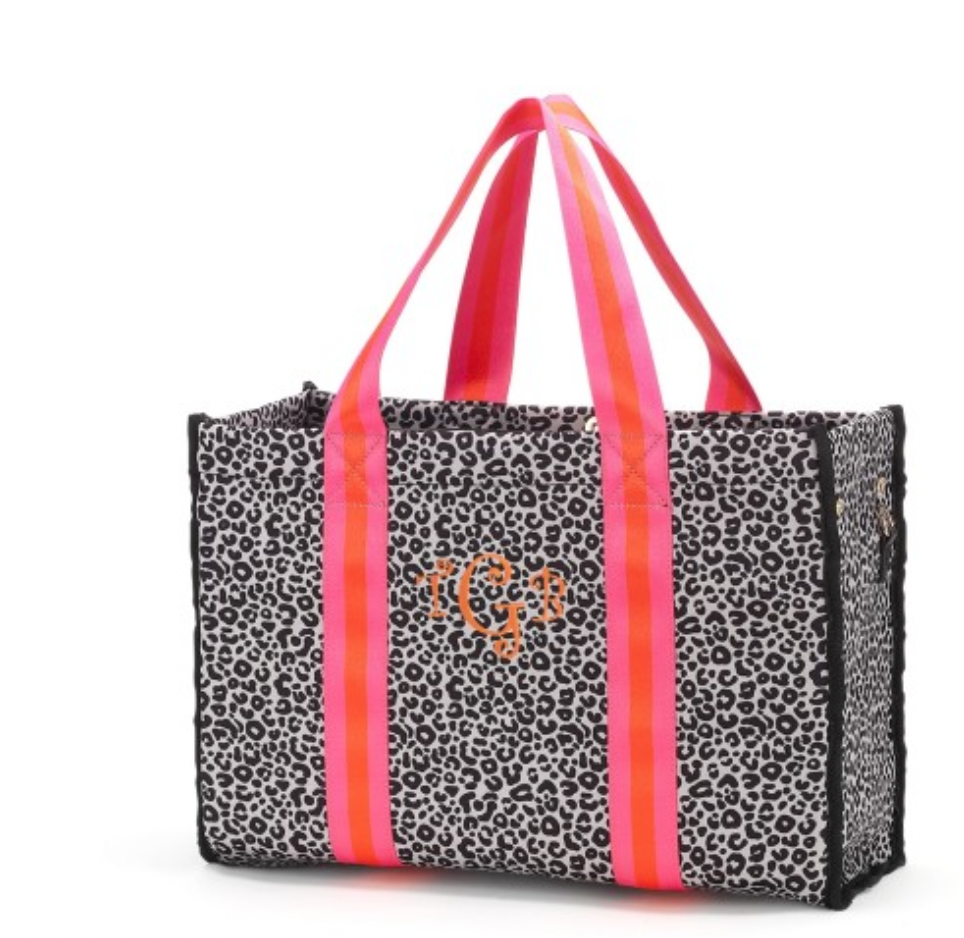 Hot Pink & Coral Leopard Neoprene Tote - Ascension Golf Carts, LLC