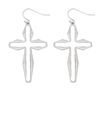 GS - Silver Cross Earrings