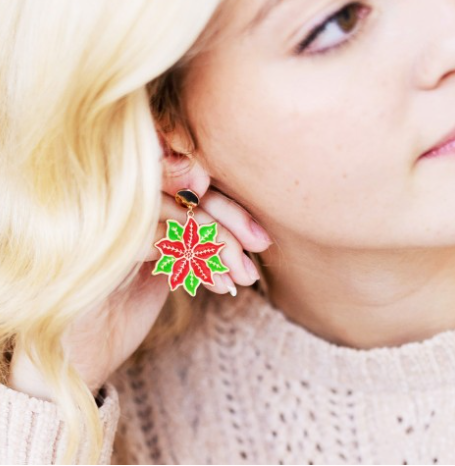 V&L - Poinsettia Earrings