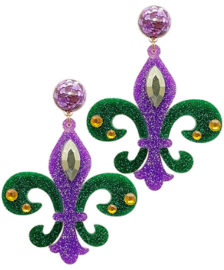 GS - Fleur de Lis Acrylic Earrings
