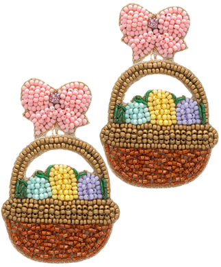 GS - Easter Basket Beaded Earrings