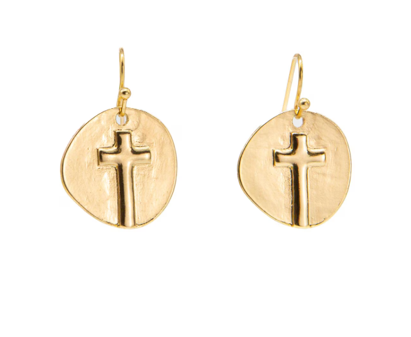 TRS - Gold Ascension Cross Earrings