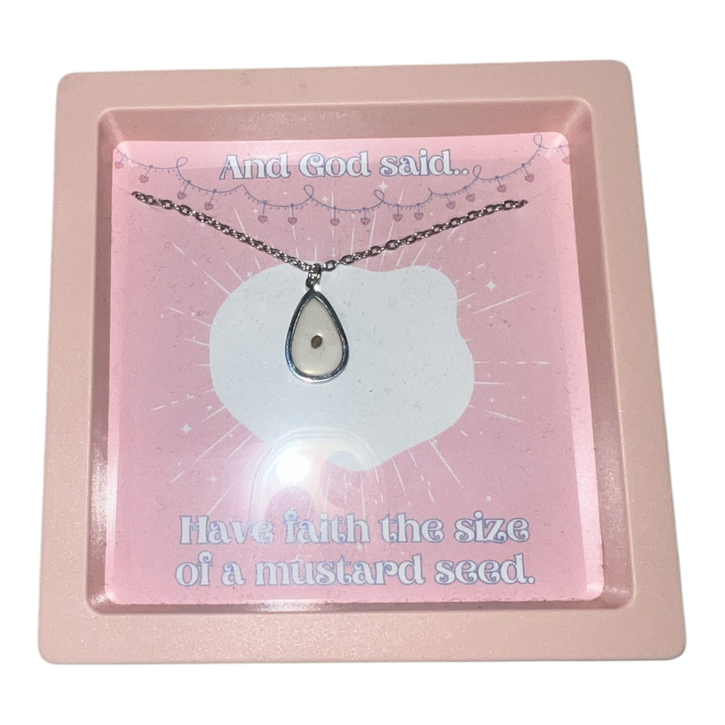 Silver Bar w/ Mustard Seed Necklace