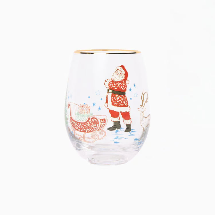 MS - Stemless Wine Glass - Tidings & Toile