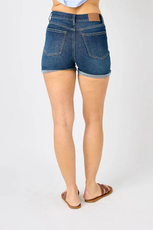 Judy Blue High Waist Tummy Control Cool Denim Shorts (Plus) - Ascension Golf Carts, LLC