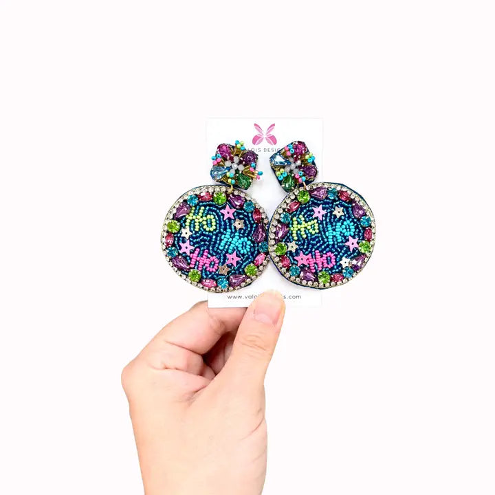 Ho Ho Ho Beaded Earrings